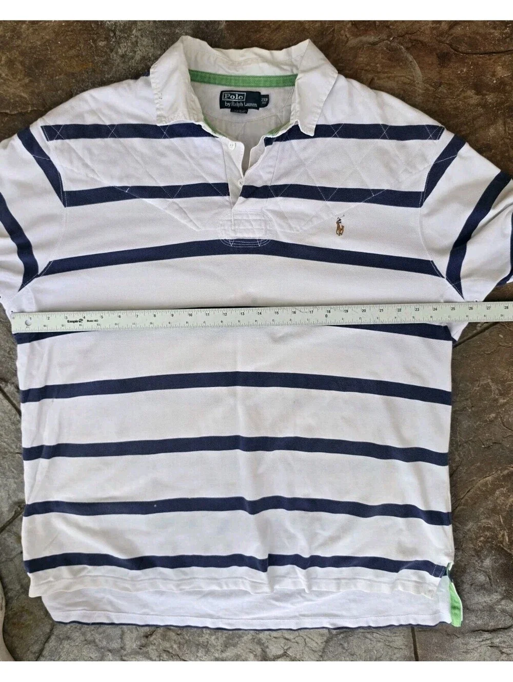 Vintage Polo Ralph Lauren Rugby Shirt 2XB Big Stripe Pony 80's or Early 90's